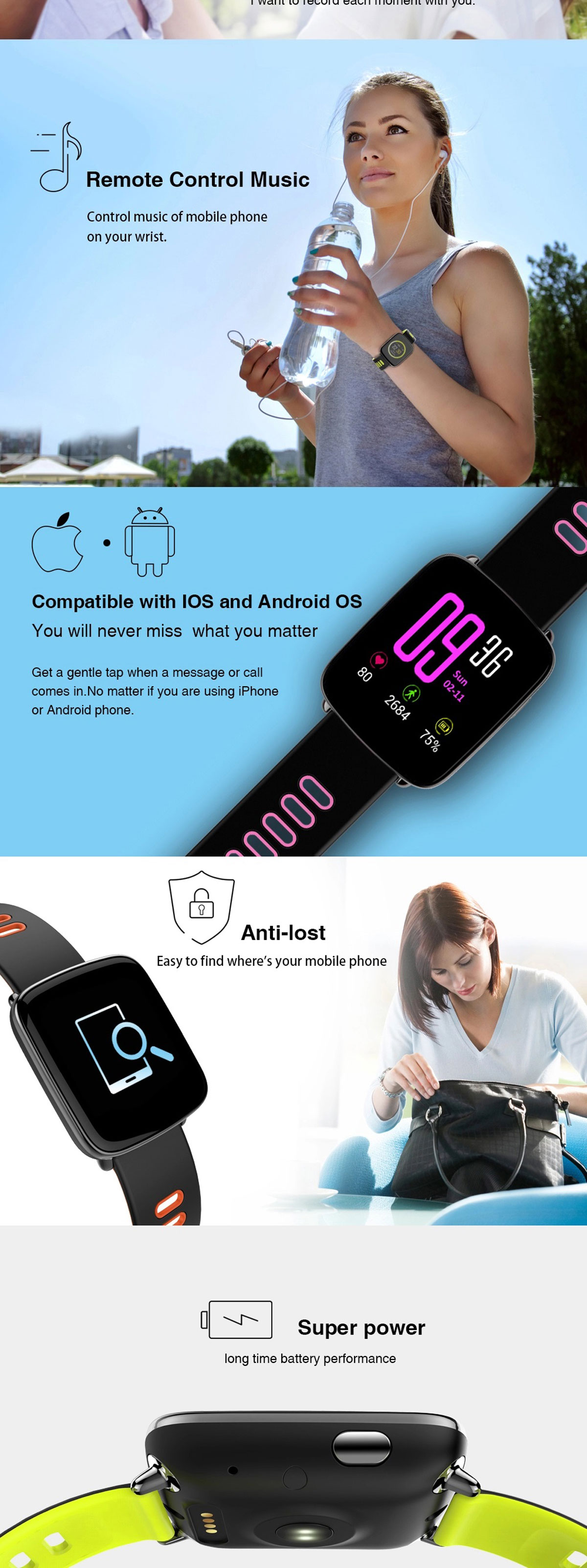 Smartwatch Willful SW018 IP68 Waterproof