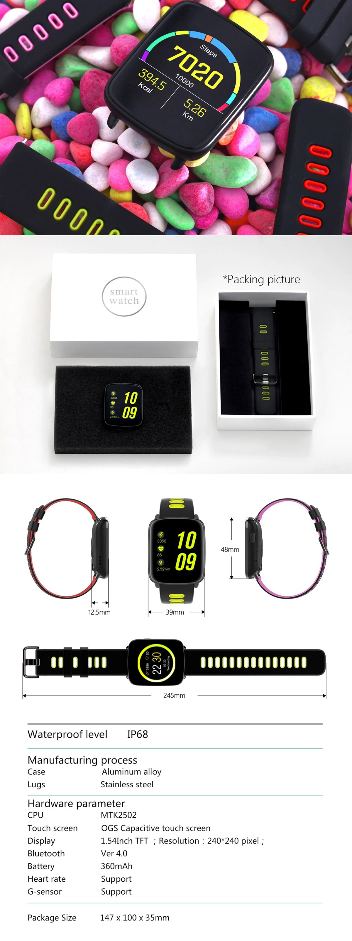 Smartwatch Willful SW018 IP68 Waterproof