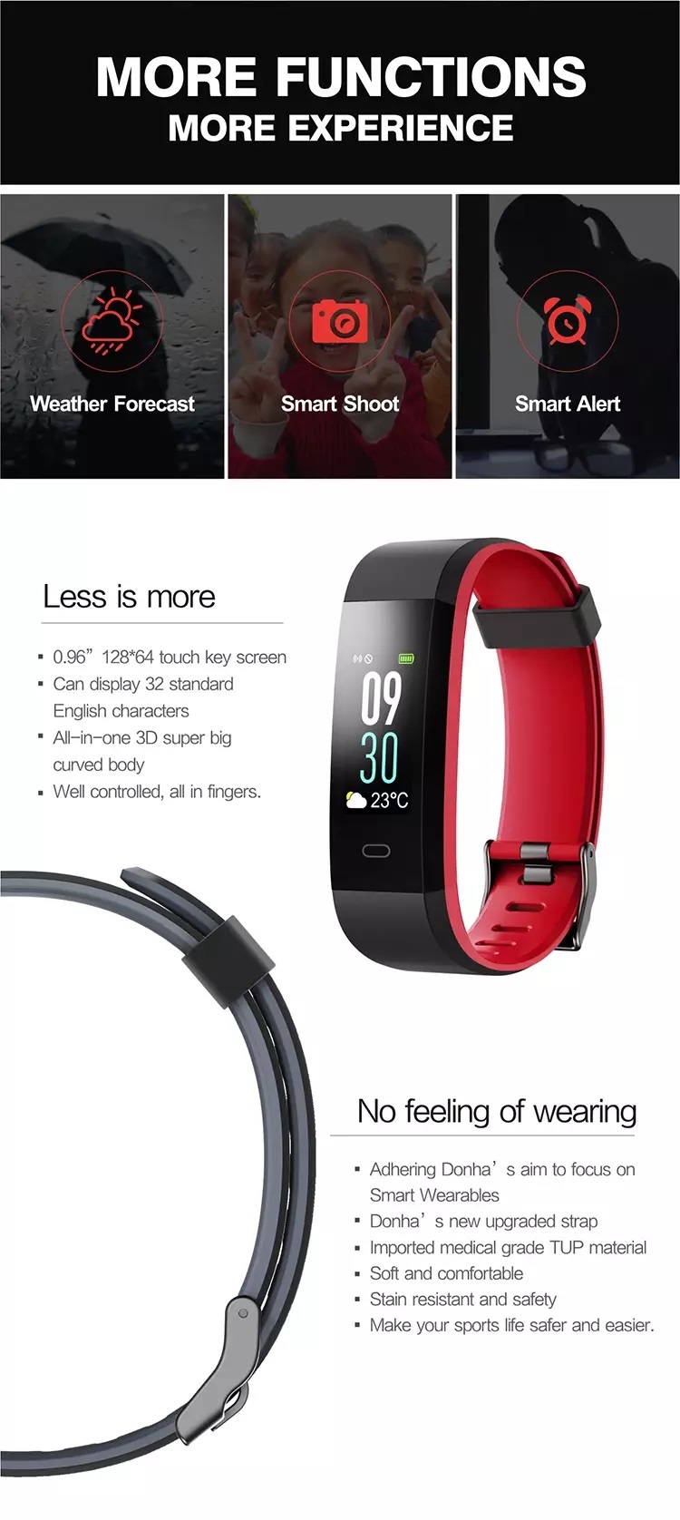 Wilfull Fitness Tracker SW350 Grau Smartwatch Wasserdicht IP68 iOS & Android 